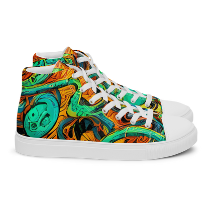 Women's High Top Canvas Shoes - Flaming Mirage