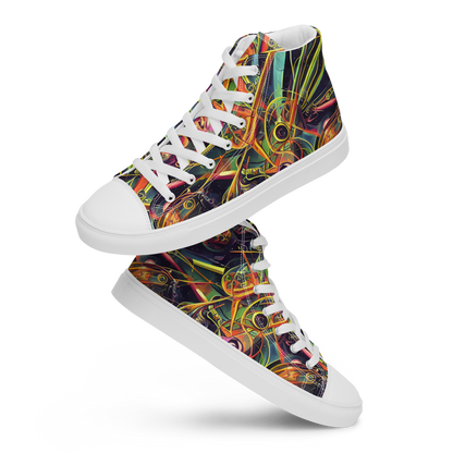 Men's High Top Canvas Shoes - Psychedelic Deep Space