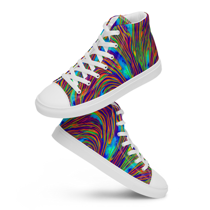 Men's High Top Canvas Shoes - Lux Waves