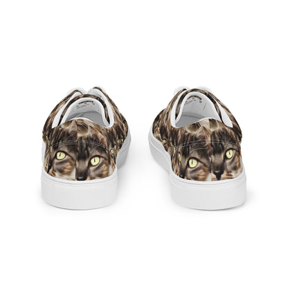 Men's Lace-Up Canvas Shoes - Feline Reverie