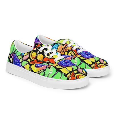 Men's Lace-Up Canvas Shoes - Frostwork Fantasy