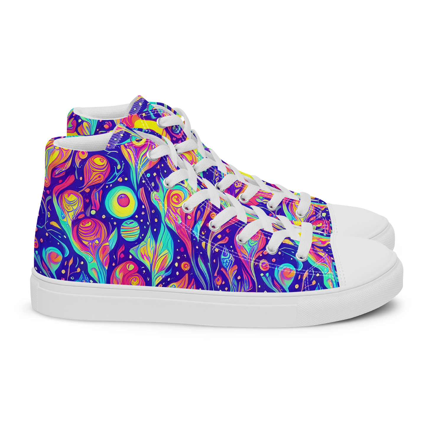 Men's High Top Canvas Shoes - Mystic Petal Dance