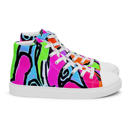 Men's High Top Canvas Shoes - Electric Mosaic