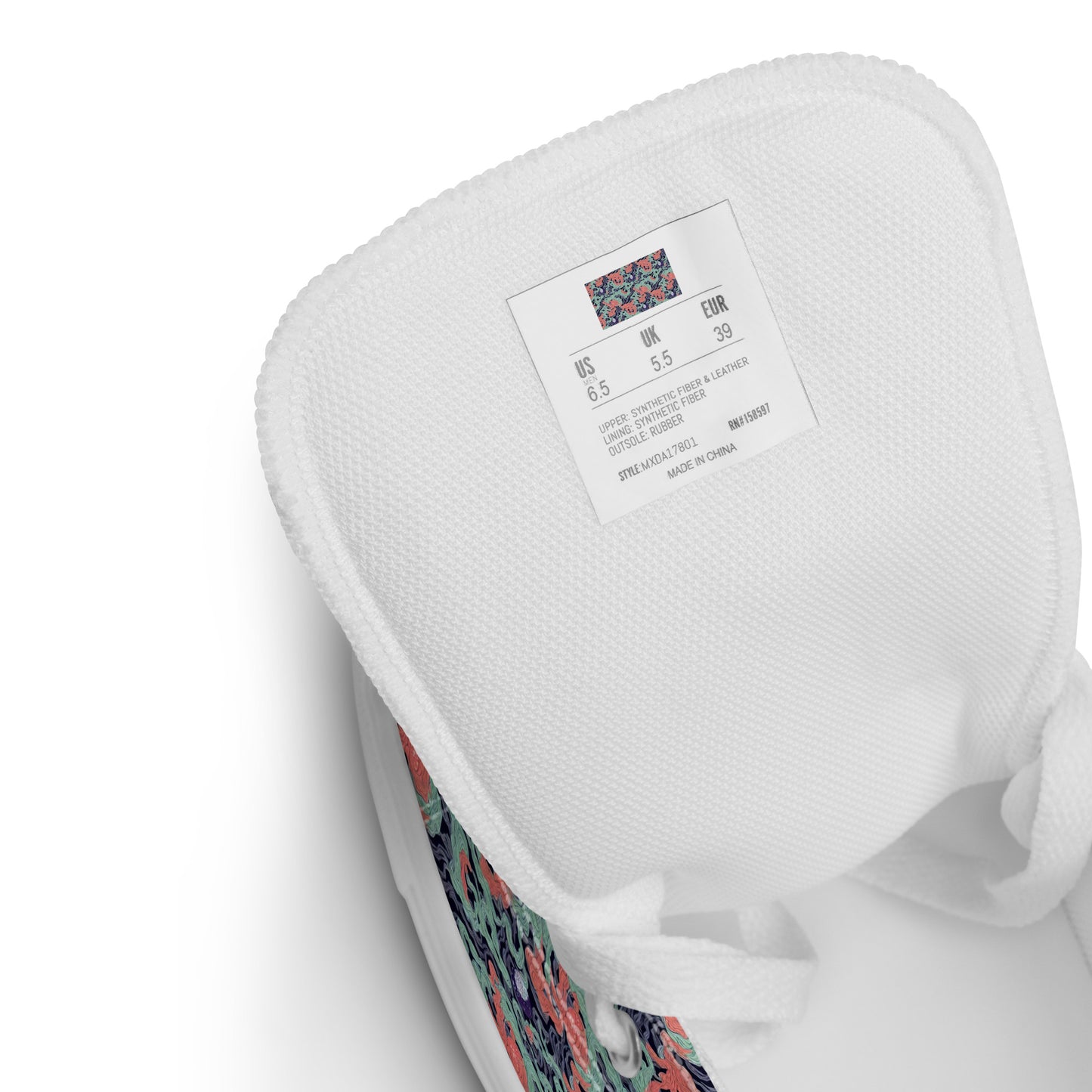 Men's High Top Canvas Shoes - Cosmic Coral