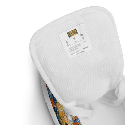 Women's High Top Canvas Shoes - Whimsical Feline Dance