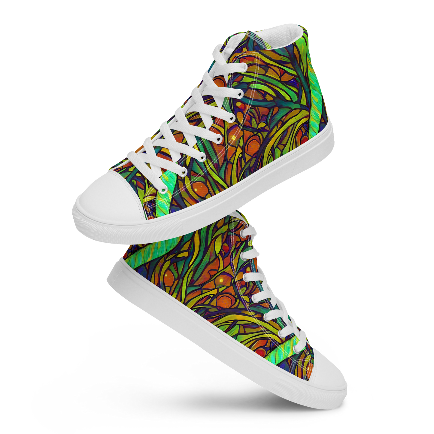 Men's High Top Canvas Shoes - Cosmic Garden
