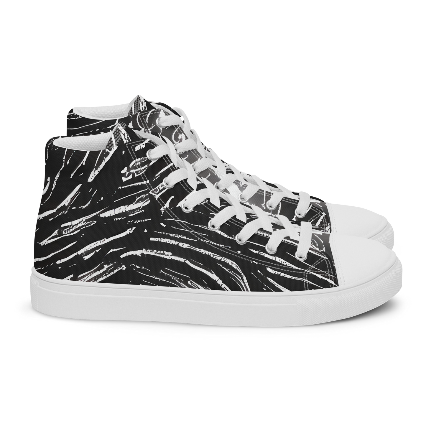 Women's High Top Canvas Shoes - Silver Swirl