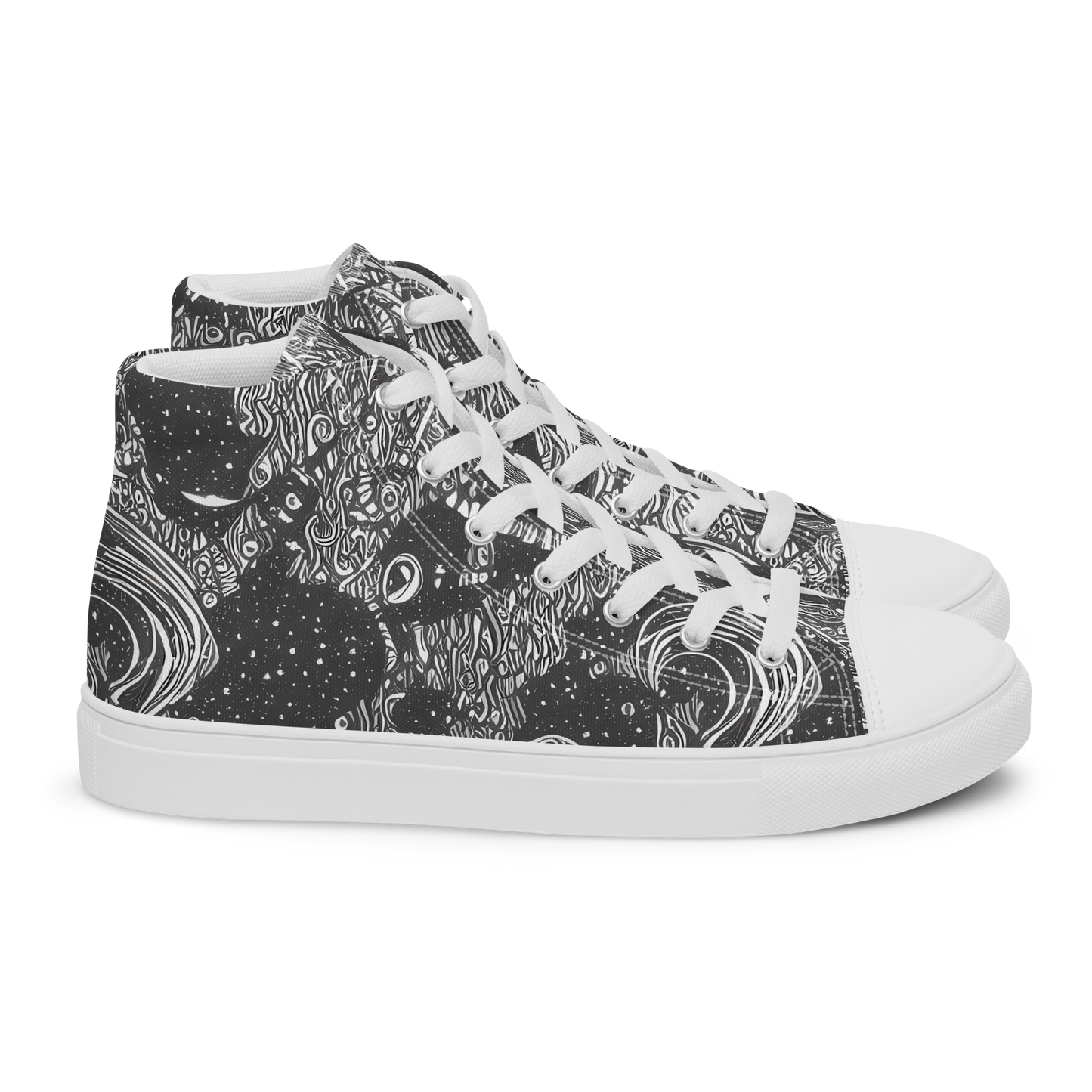 Men's High Top Canvas Shoes - Shadow Reverie