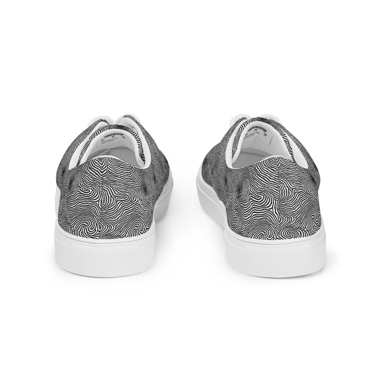 Men's Lace-Up Canvas Shoes - Black And White Rhapsody