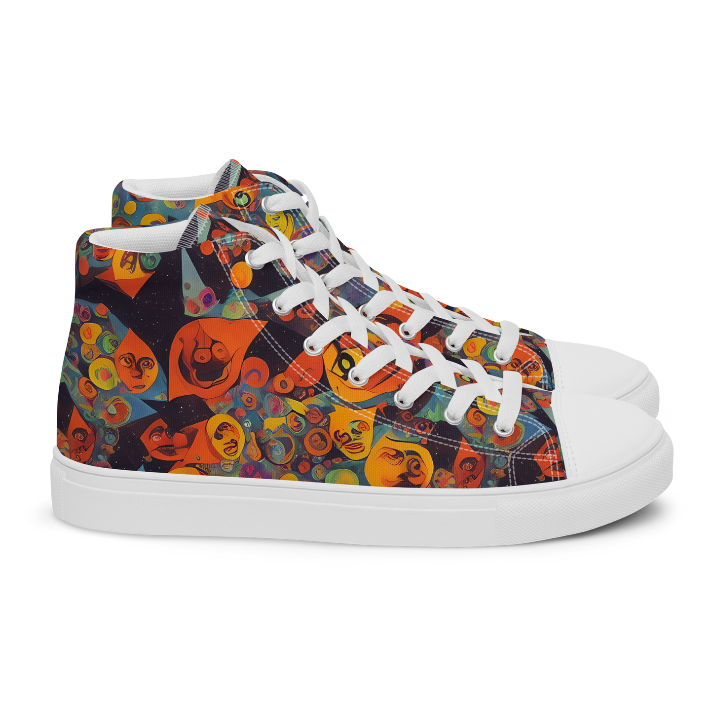Women's High Top Canvas Shoes - Galactic Faces