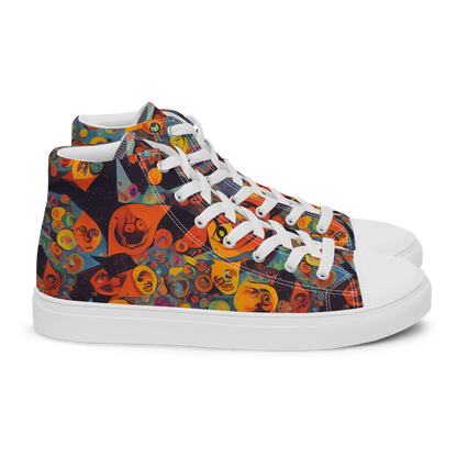 Women's High Top Canvas Shoes - Galactic Faces