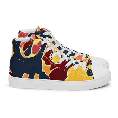 Men's High Top Canvas Shoes - Sunset Silhouette