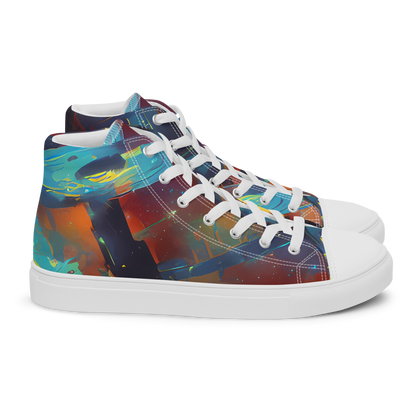 Men's High Top Canvas Shoes - Journey Through Infinity