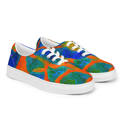 Women's Lace-Up Canvas Shoes - Vibrant Mosaic