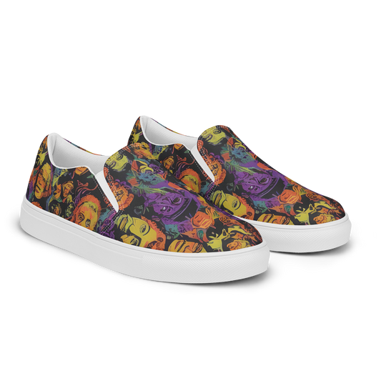 Women's Slip-On Canvas Shoes - Kaleidoscopic Spirits