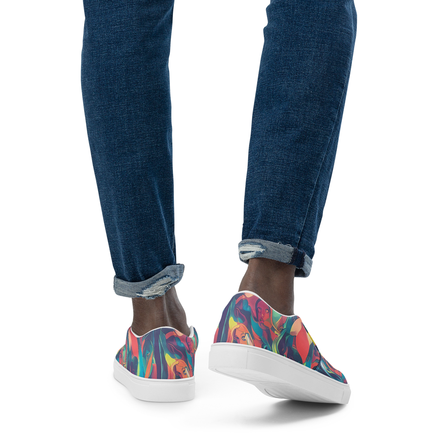 Men's Slip-On Canvas Shoes - Neon Aurora