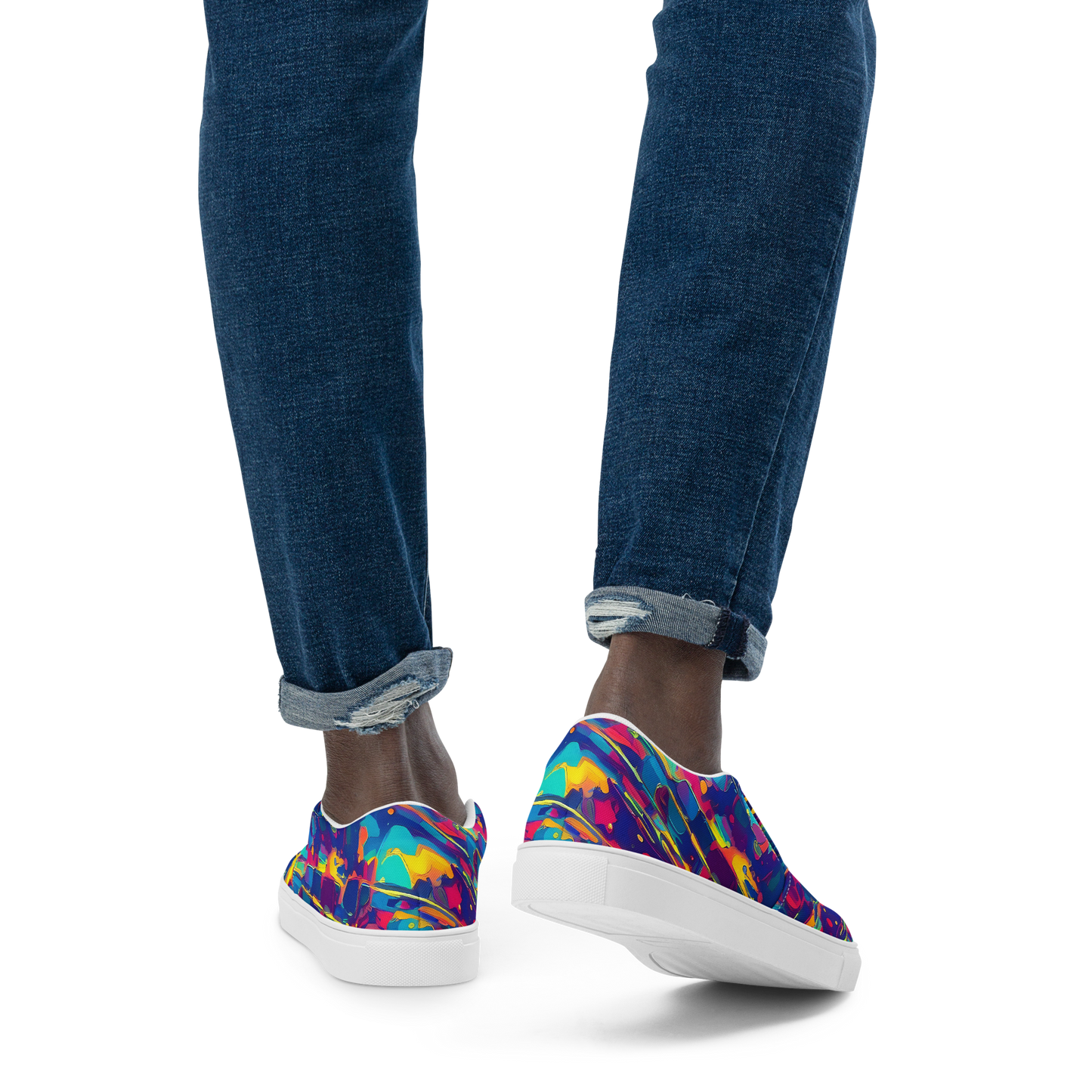 Men's Slip-On Canvas Shoes - Spectrum Streaks