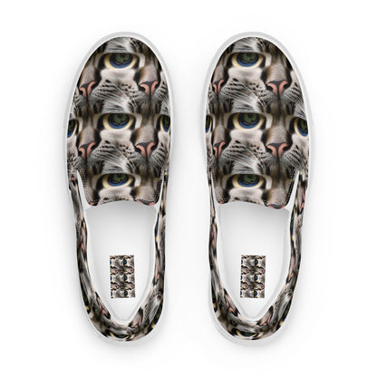 Women's Slip-On Canvas Shoes - Feline Mirage