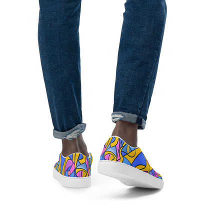 Men's Slip-On Canvas Shoes - Cosmic Curves