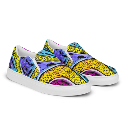 Women's Slip-On Canvas Shoes - Orbiting Orbs