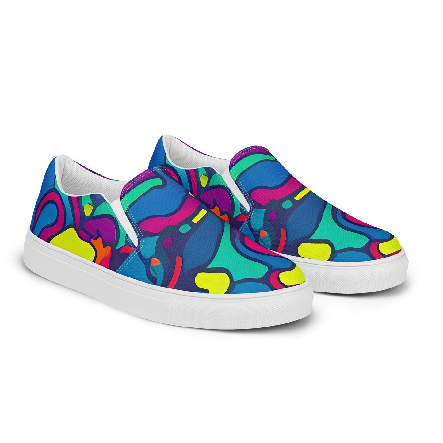 Women's Slip-On Canvas Shoes - Colorful Chaos