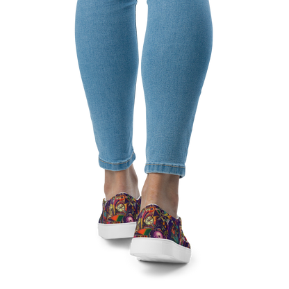 Women's Slip-On Canvas Shoes - Cosmic Collage