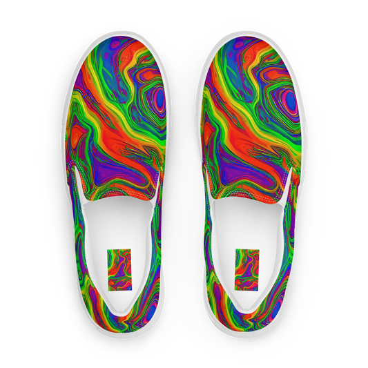 Men's Slip-On Canvas Shoes - Psychedelic Waves