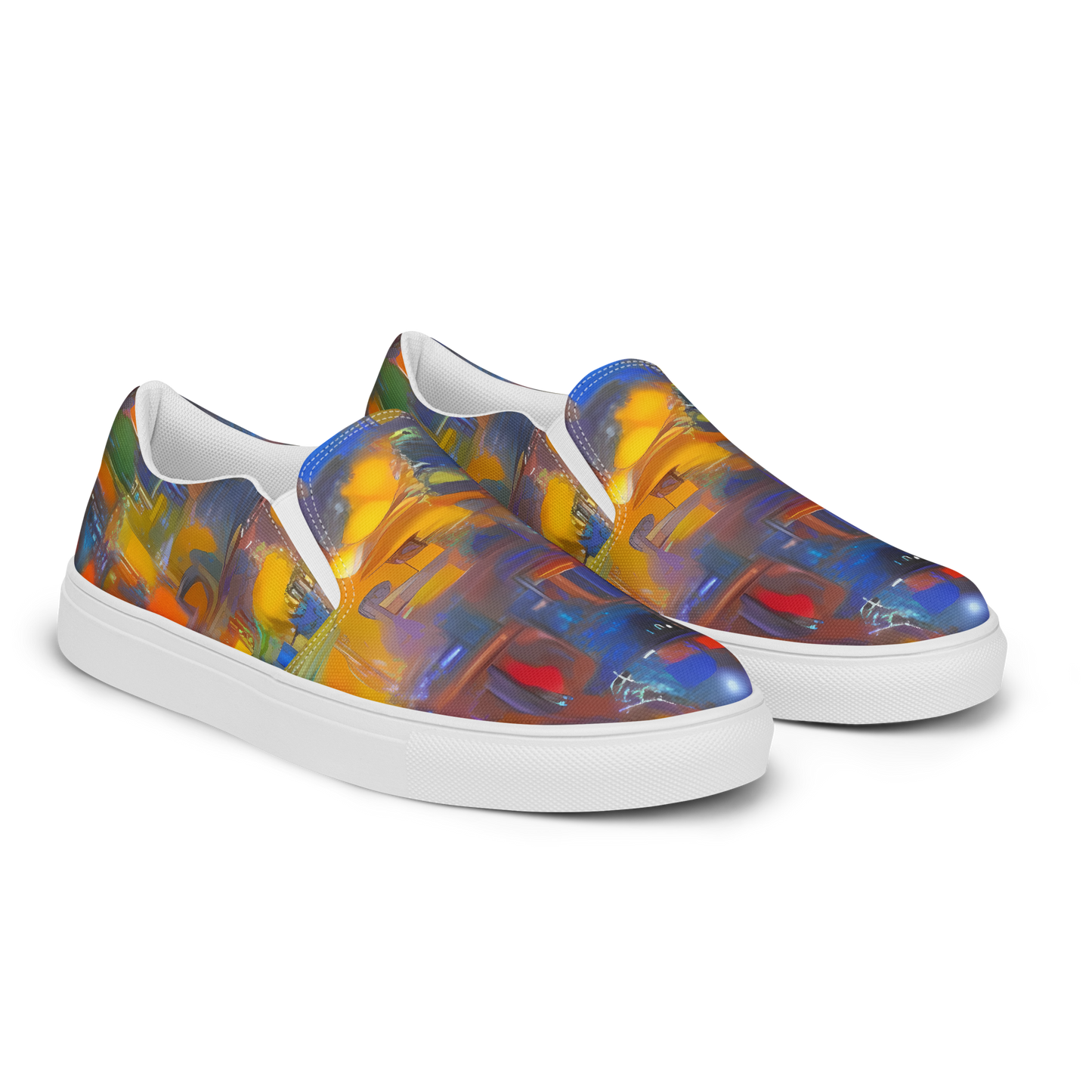 Men's Slip-On Canvas Shoes - Abstract Conflux