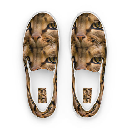 Women's Slip-On Canvas Shoes - Feline Whisper
