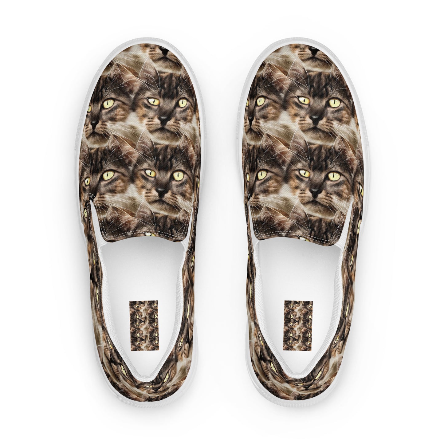 Men's Slip-On Canvas Shoes - Feline Reverie