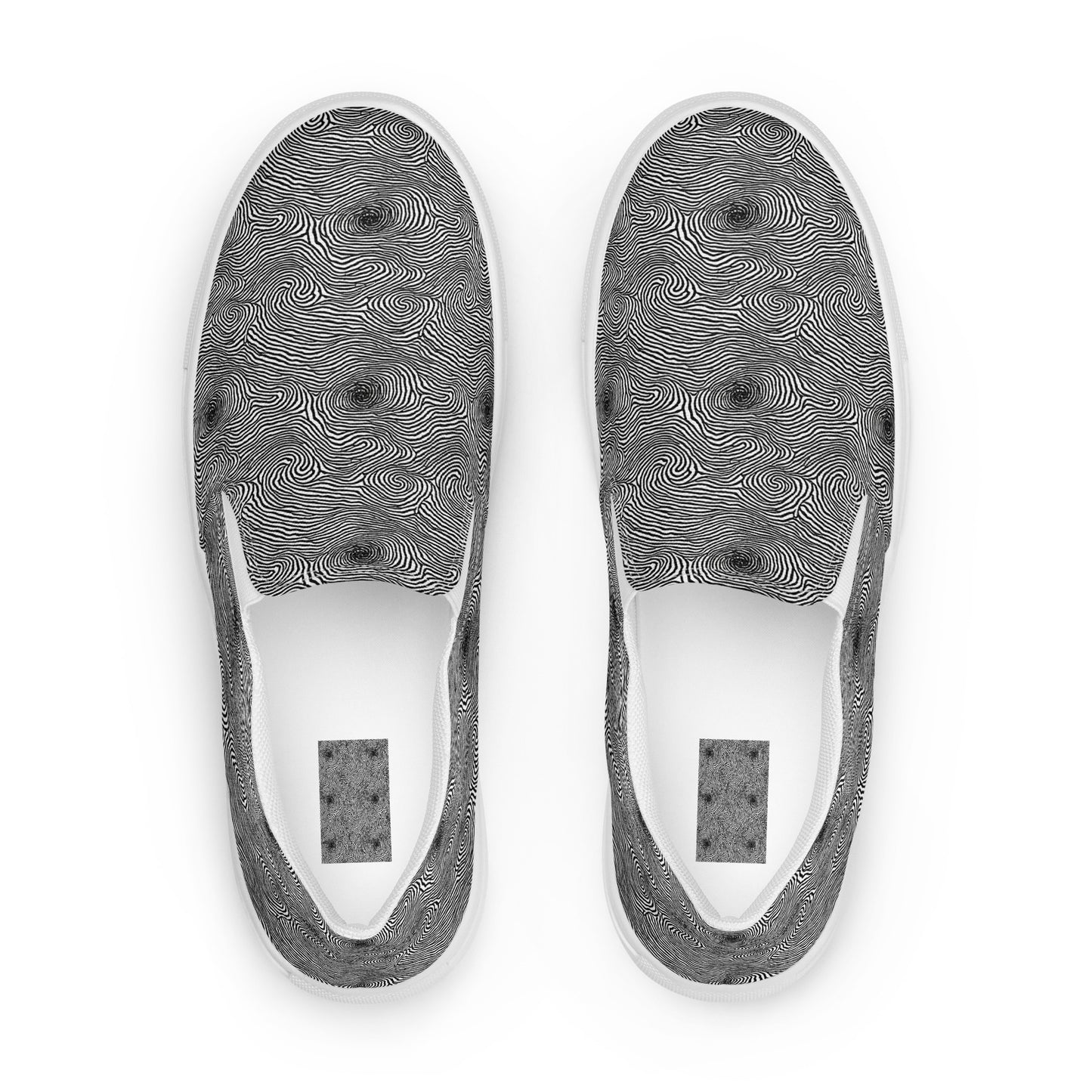 Women's Slip-On Canvas Shoes - Black And White Rhapsody