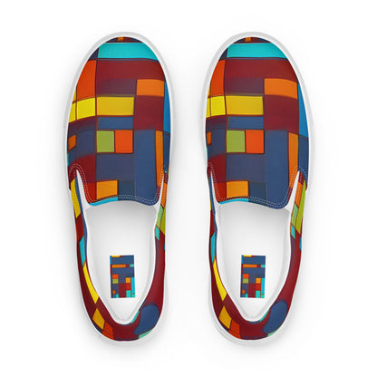 Women's Slip-On Canvas Shoes - Astral Grid