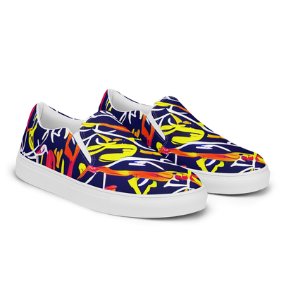 Women's Slip-On Canvas Shoes - Neon Currents