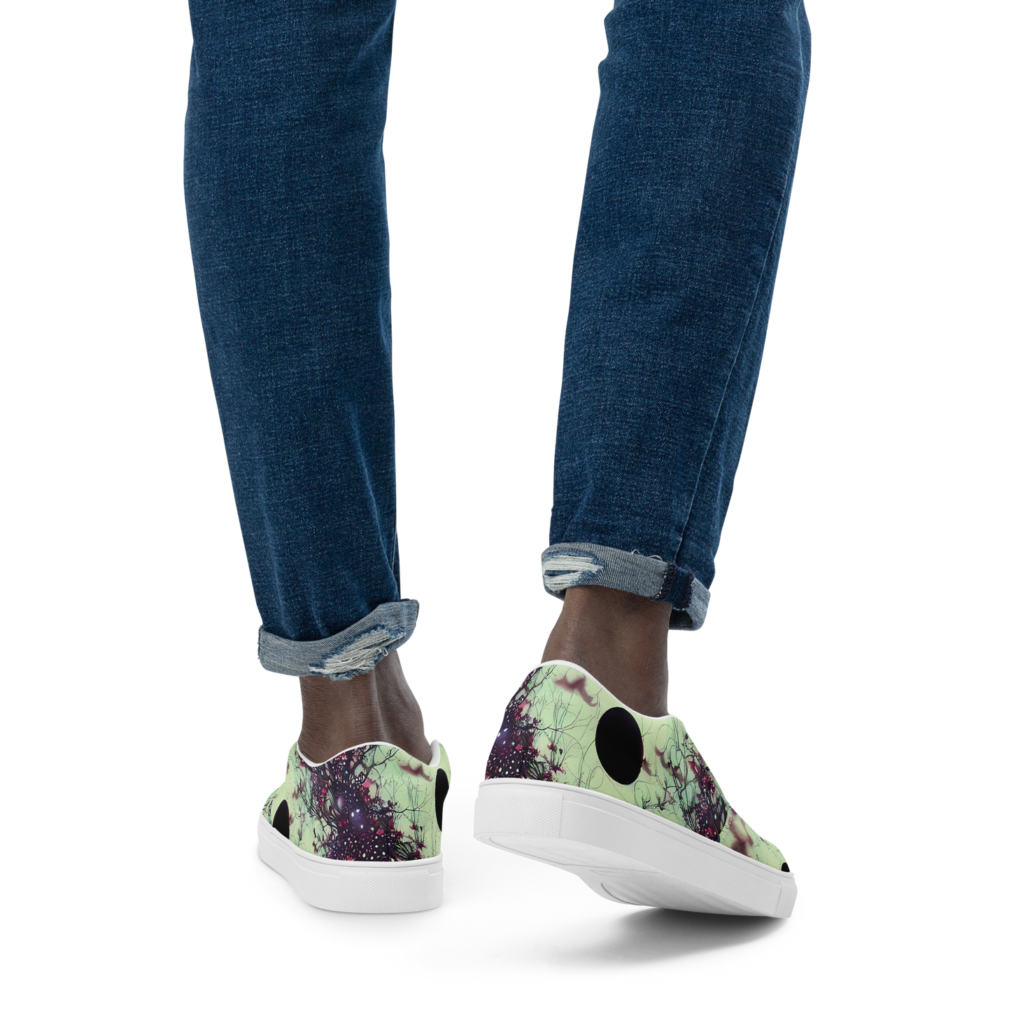 Men's Slip-On Canvas Shoes - Celestial Bloom