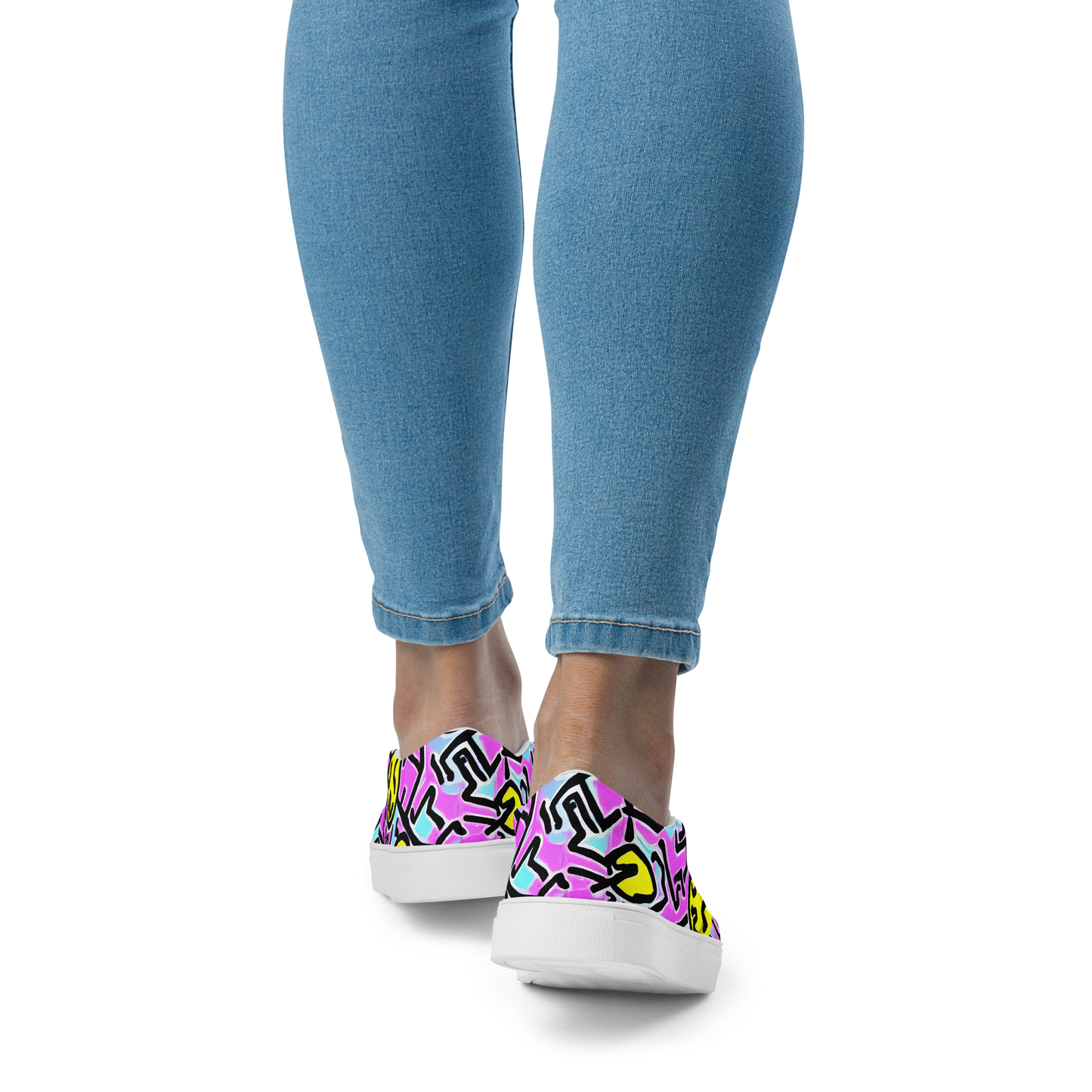 Women's Slip-On Canvas Shoes - Punk Doodles