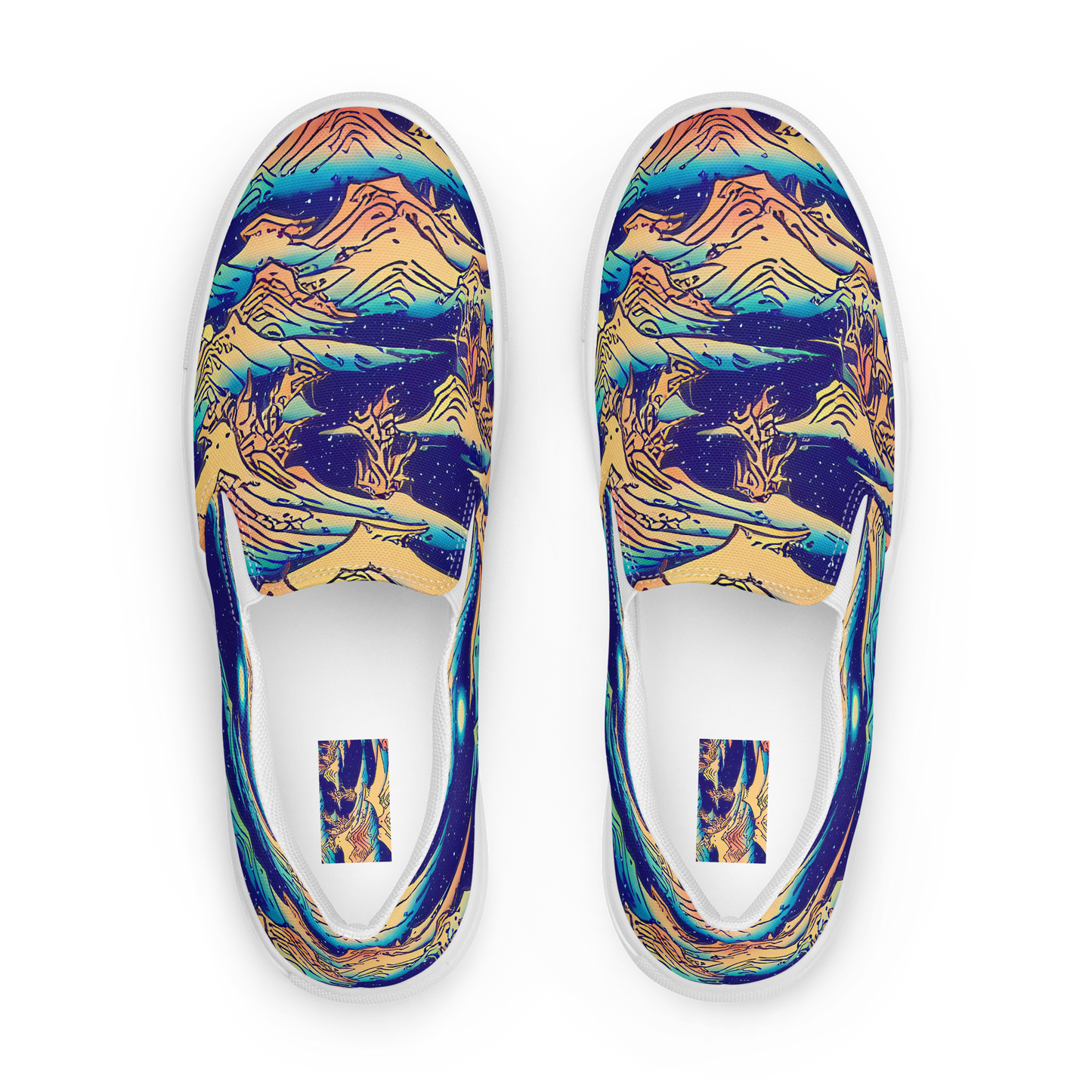 Men's Slip-On Canvas Shoes - Mystical Mountain Mirage