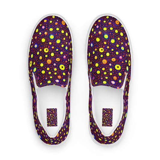 Men's Slip-On Canvas Shoes - Cosmic Dotscape