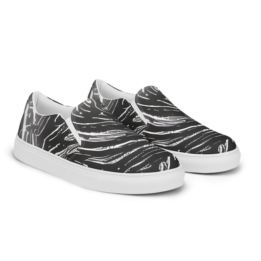 Men's Slip-On Canvas Shoes - Silver Swirl