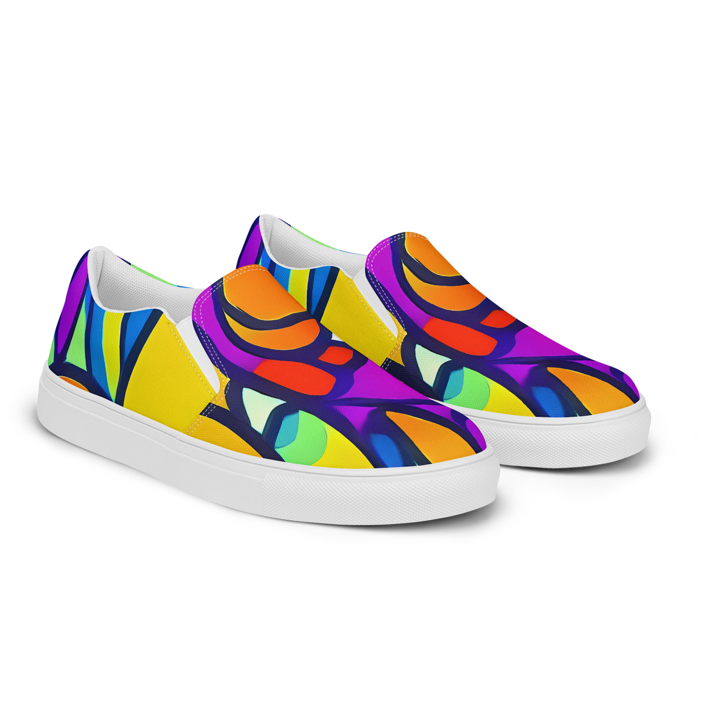 Men's Slip-On Canvas Shoes - Kaleido Fish