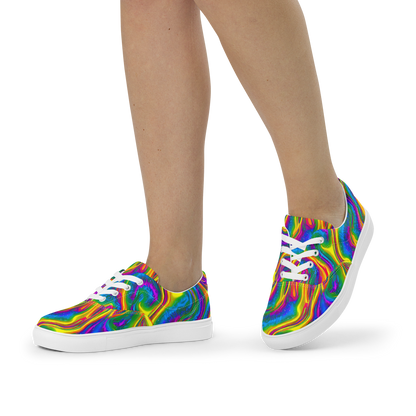 Women's Lace-Up Canvas Shoes - Electric Aurora