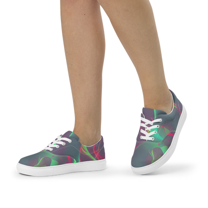 Women's Lace-Up Canvas Shoes - Neon Whisper