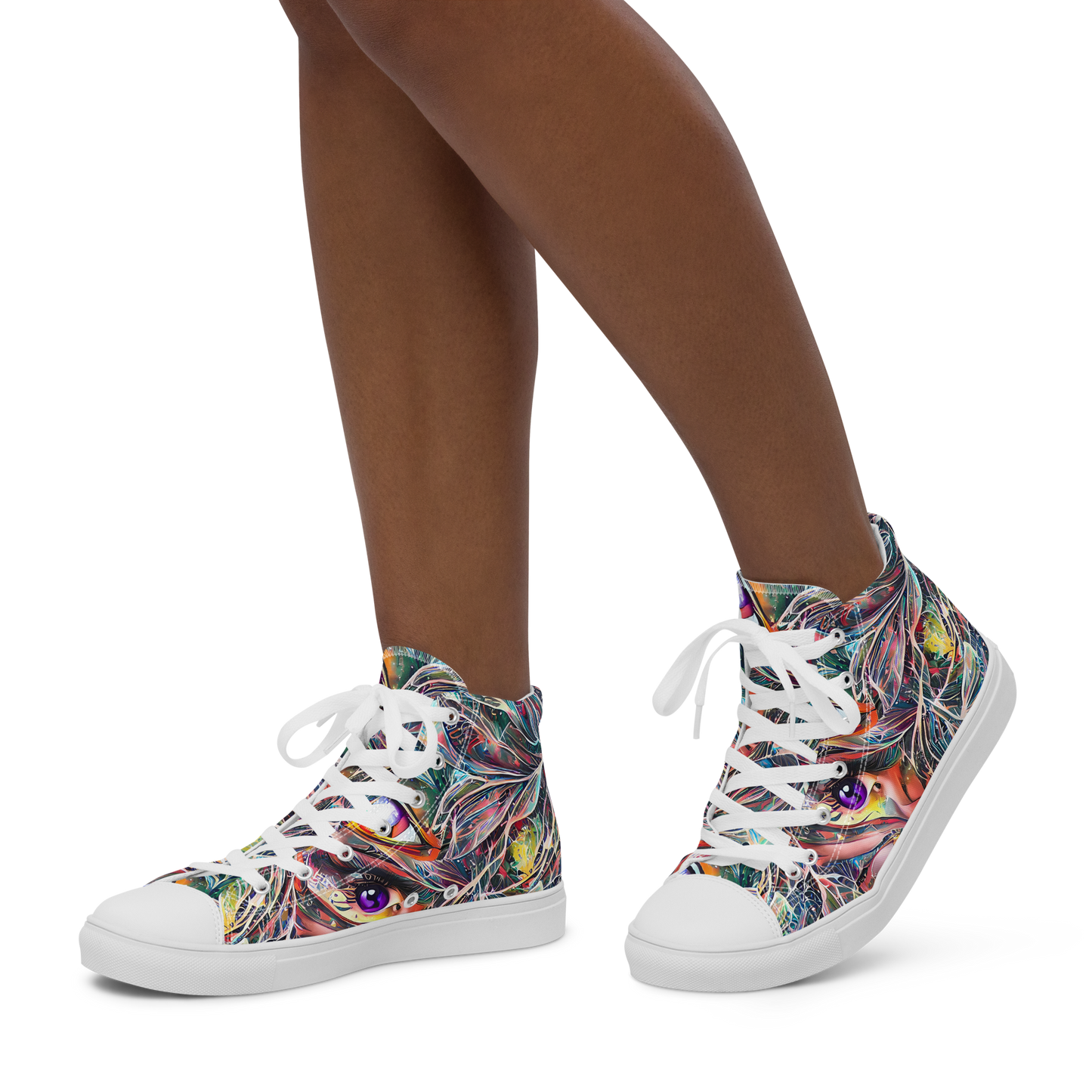 Women's High Top Canvas Shoes - Prismatic Reverie