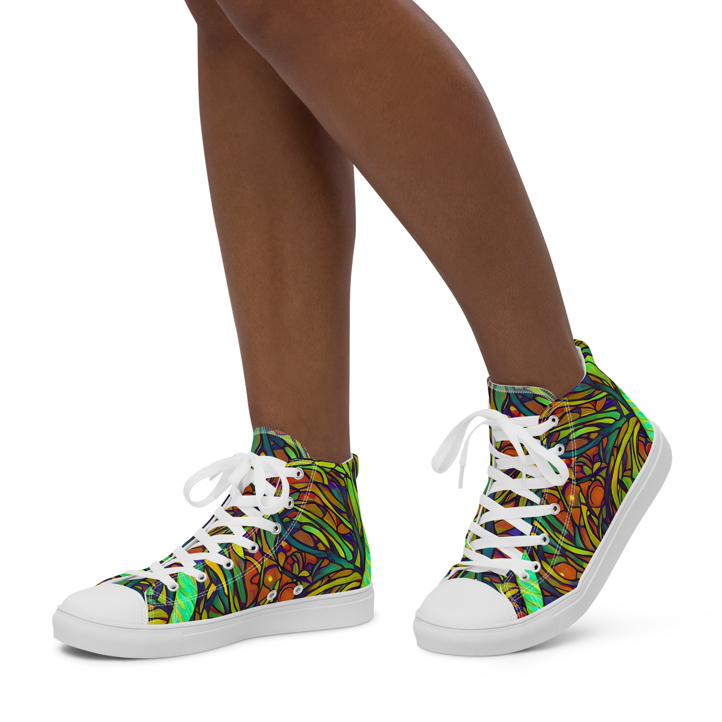 Women's High Top Canvas Shoes - Cosmic Garden