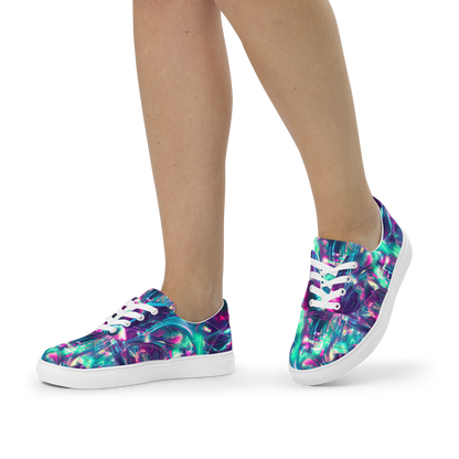 Women's Lace-Up Canvas Shoes - Synthwave Surge