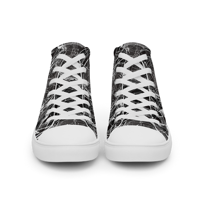 Women's High Top Canvas Shoes - Nexus of Lines