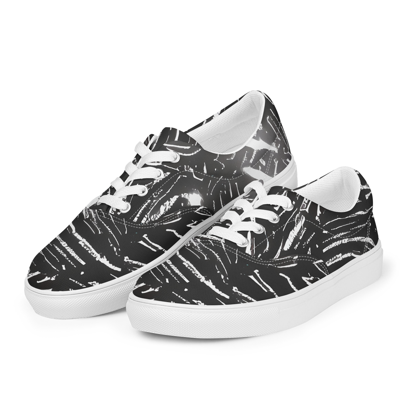 Men's Lace-Up Canvas Shoes - Silver Swirl