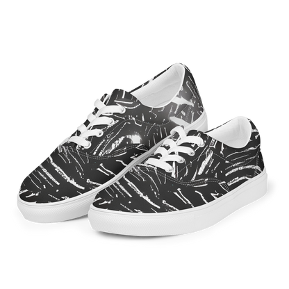 Men's Lace-Up Canvas Shoes - Silver Swirl