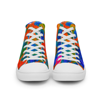 Men's High Top Canvas Shoes - Vibrant Mosaic