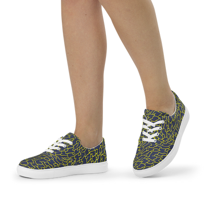Women's Lace-Up Canvas Shoes - Nightshade Maze