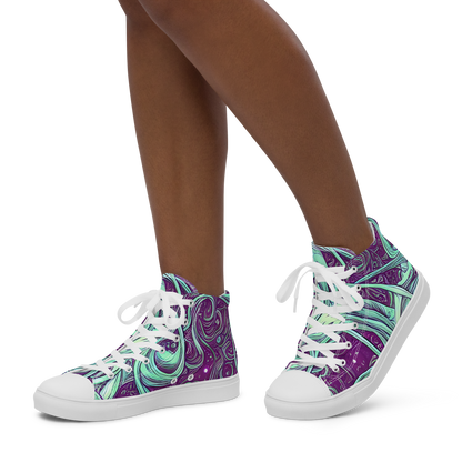 Women's High Top Canvas Shoes - Temple Swirls